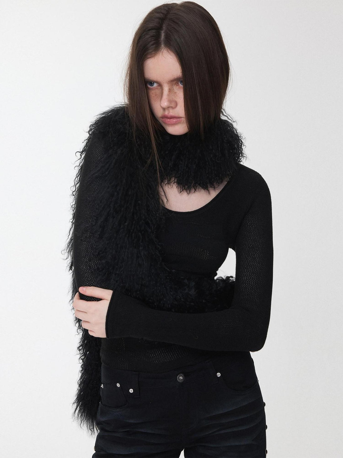 1JINN STUDIO Equestrian Jacquard Openwork Slim Fit Knit Women&