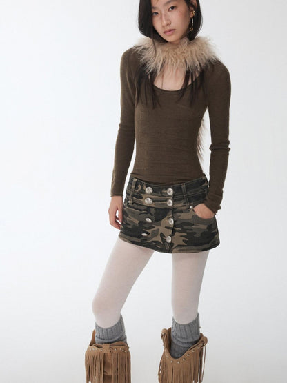 1JINN STUDIO Equestrian Jacquard Openwork Slim Fit Knit Women&