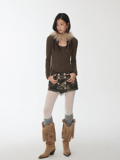 1JINN STUDIO Equestrian Jacquard Openwork Slim Fit Knit Women&