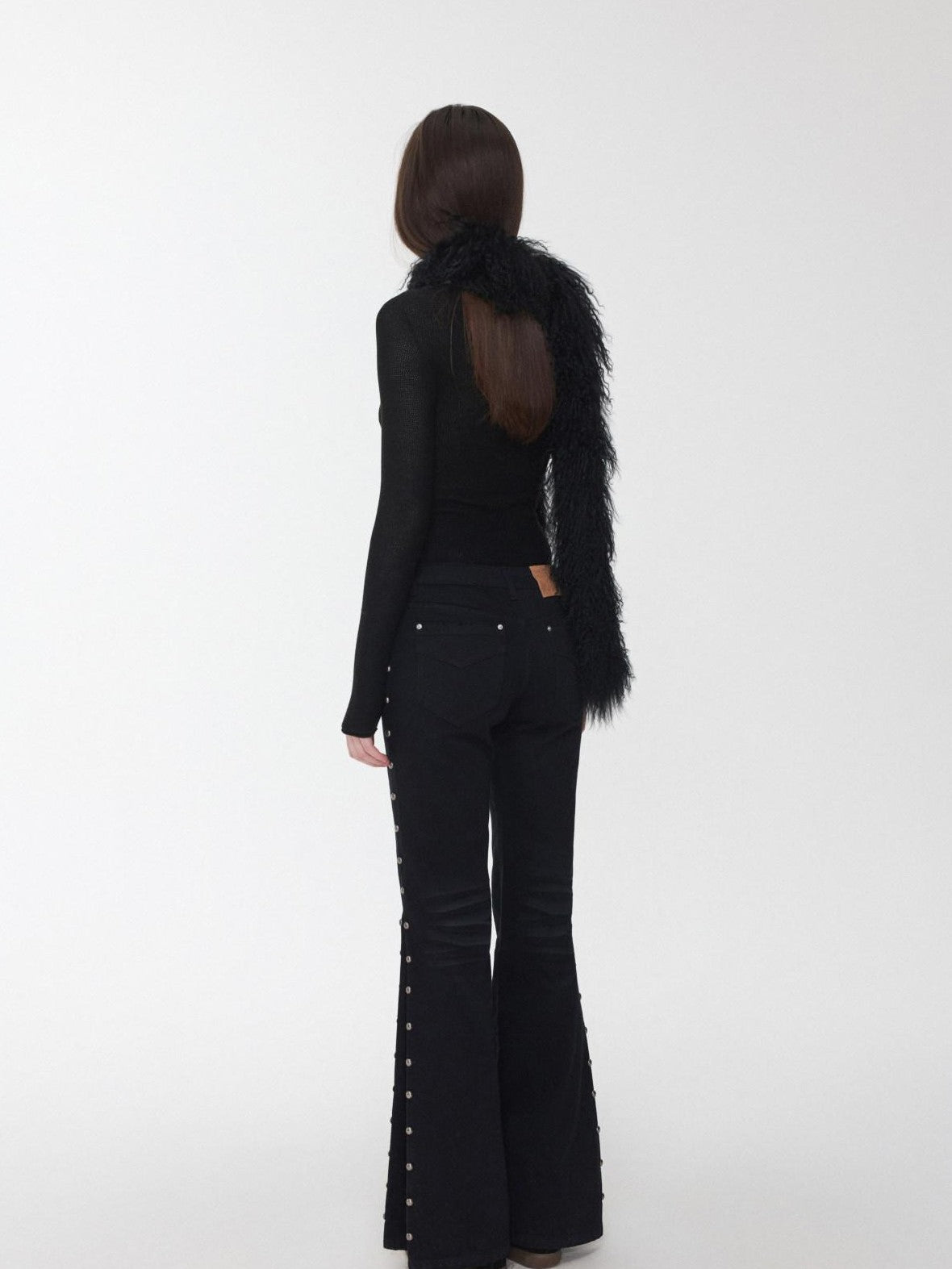 1JINN STUDIO Equestrian Jacquard Openwork Slim Fit Knit Women&