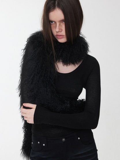 1JINN STUDIO Equestrian Jacquard Openwork Slim Fit Knit Women&