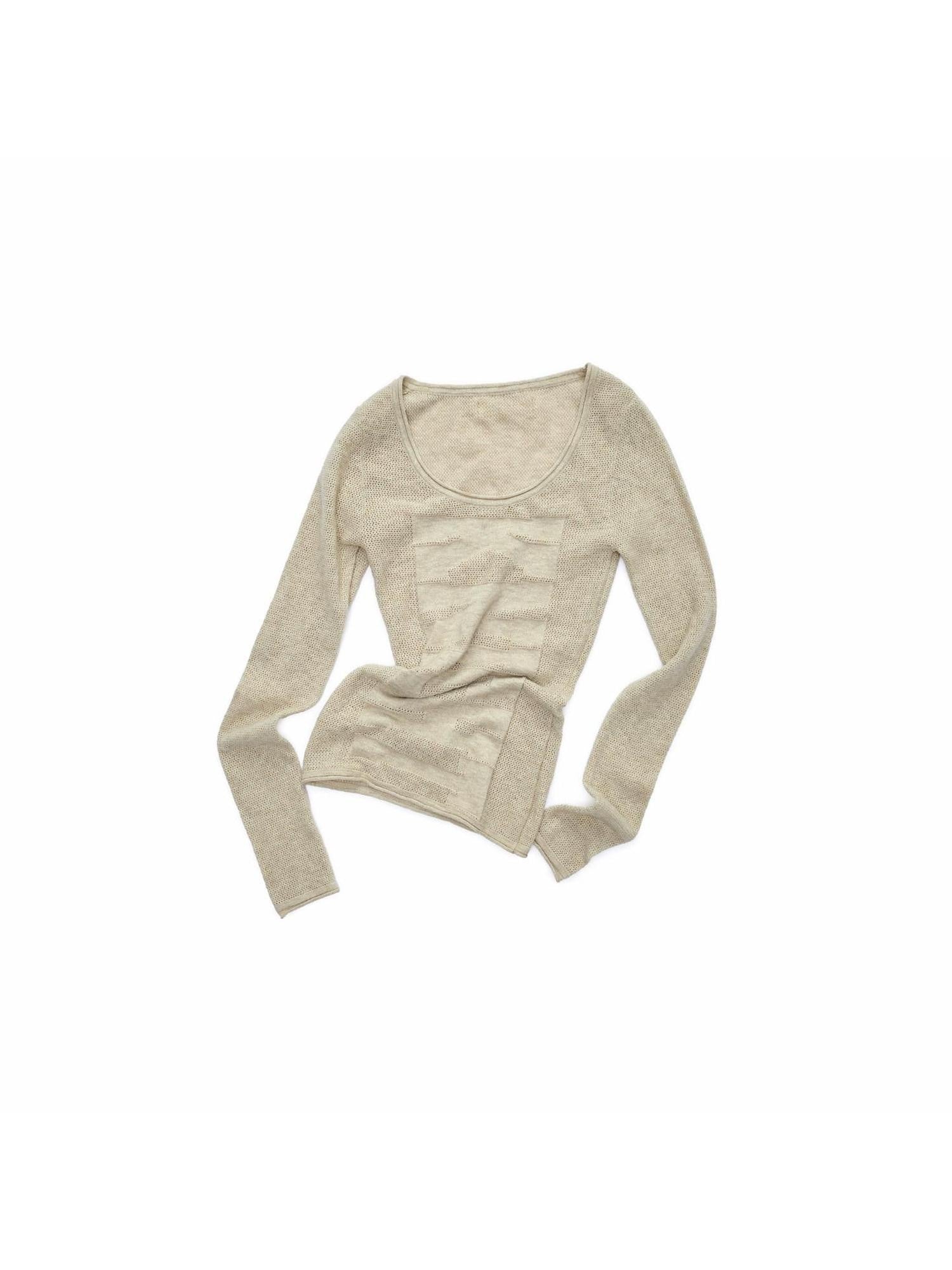 1JINN STUDIO Equestrian Jacquard Openwork Slim Fit Knit Women&