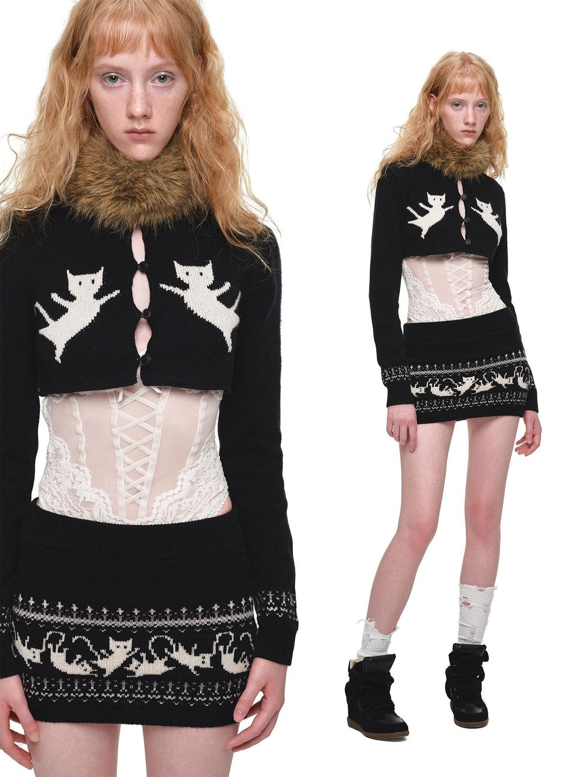 1JINN STUDIO Fair Isle Animal Jacquard Women&