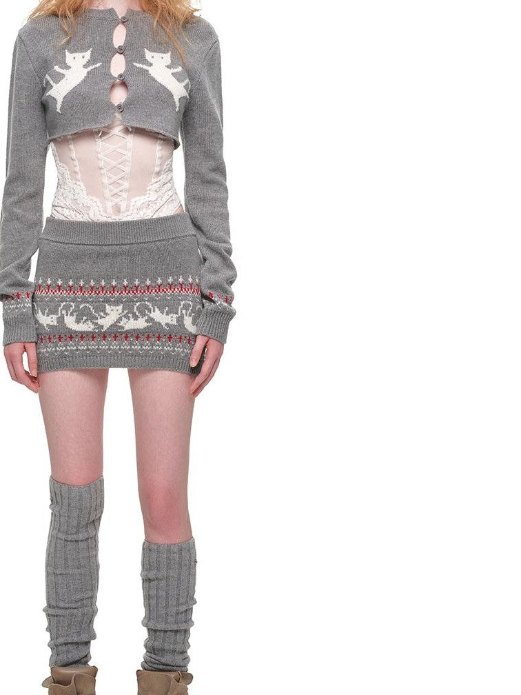 1JINN STUDIO Fair Isle Animal Jacquard Women&