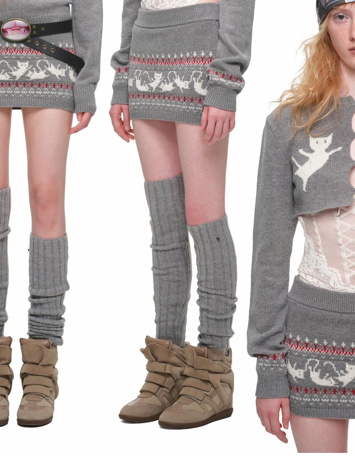 1JINN STUDIO Fair Isle Animal Jacquard Women&