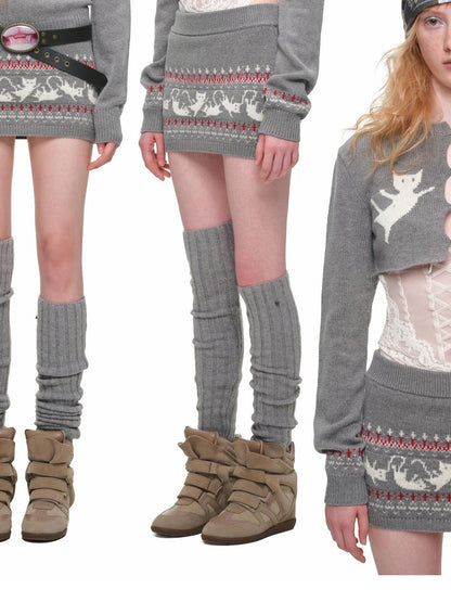 1JINN STUDIO Fair Isle Animal Jacquard Women&