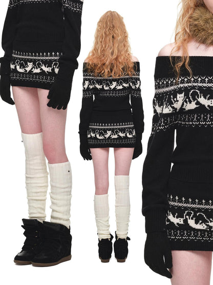 1JINN STUDIO Fair Isle Animal Jacquard Women&