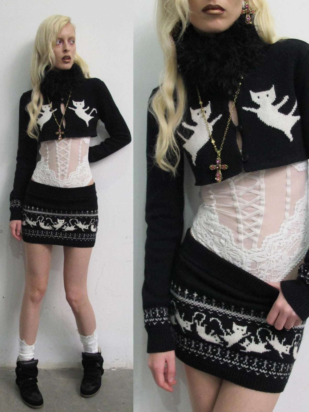 1JINN STUDIO Fair Isle Animal Jacquard Women&