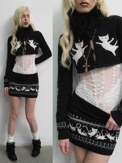 1JINN STUDIO Fair Isle Animal Jacquard Women&