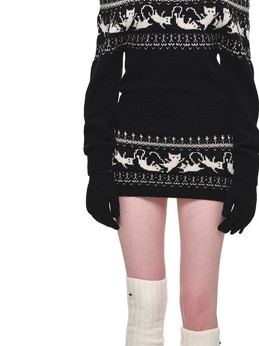 1JINN STUDIO Fair Isle Animal Jacquard Women&