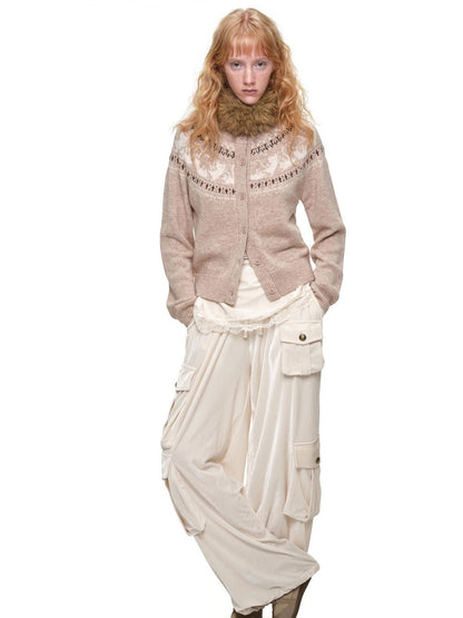 1JINN STUDIO Fair Isle Cat Jacquard Knit Women&