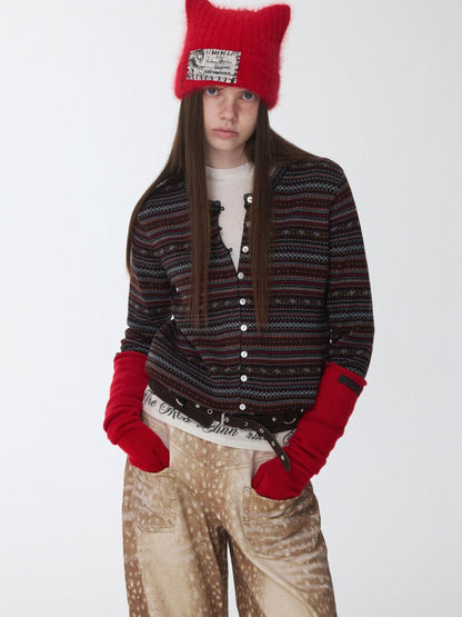 1JINN STUDIO Fair Isle Pony Jacquard Drawstring Tulip Hem Women&