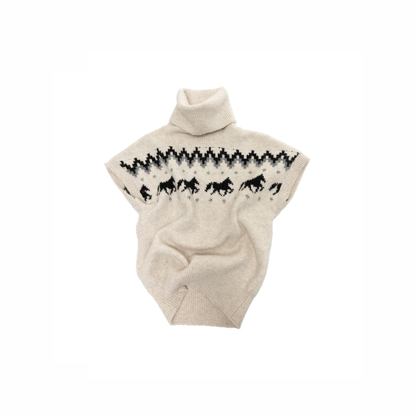 1JINN_STUDIO_Fair_Isle_Pony_Jacquard_High_Neck_Short_Sleeve_Women&