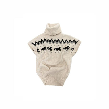 1JINN_STUDIO_Fair_Isle_Pony_Jacquard_High_Neck_Short_Sleeve_Women&