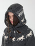 1JINN STUDIO Fair Isle Vintage Pony Jacquard Beaded Drawstring Women&