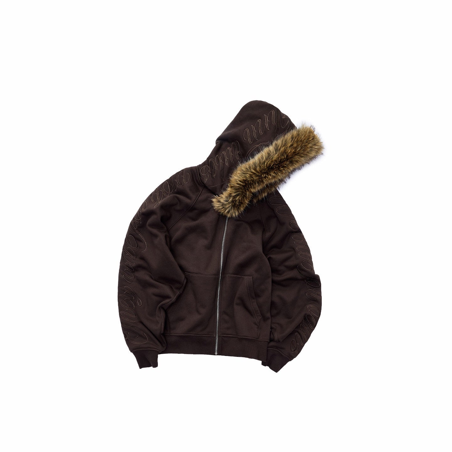 1JINN_STUDIO_Faux_Fur_Collar_Script_Embroidered_Women&