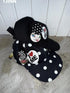1JINN STUDIO Flat Brim Patch Black White Polka Dot Animal Print Women&