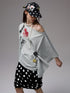 1JINN STUDIO Flat Brim Patch Black White Polka Dot Animal Print Women&