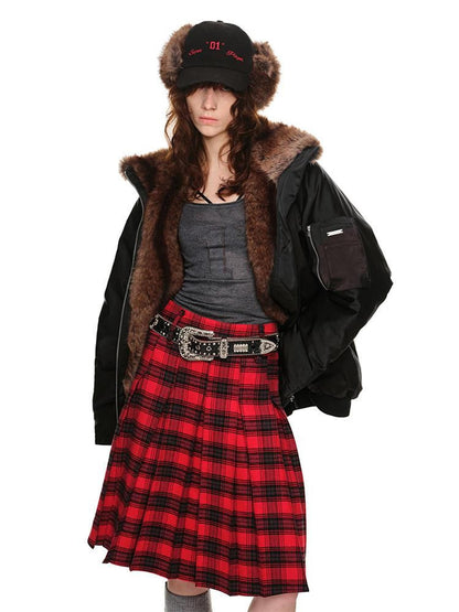 1JINN STUDIO Flight Parka Eco Faux Fur Patchwork Women&