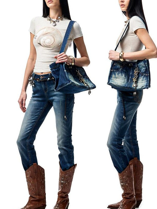 1JINN STUDIO Floral Print Rhinestone Women&