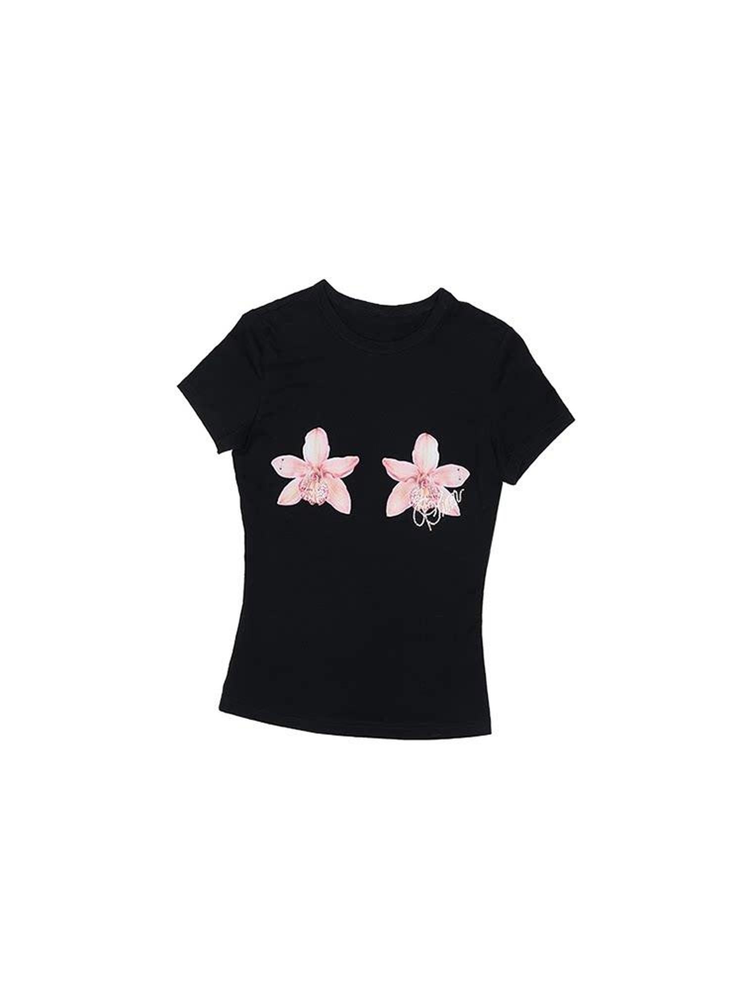 1JINN STUDIO Floral Print Rhinestone Women&