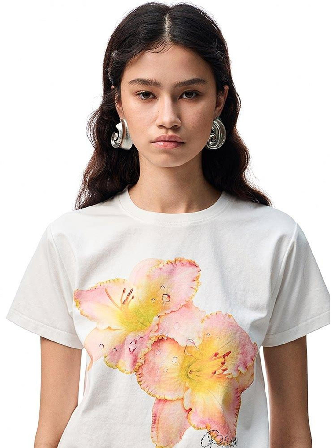 1JINN STUDIO Floral Print Straight Crewneck Women&