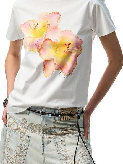 1JINN STUDIO Floral Print Straight Crewneck Women&
