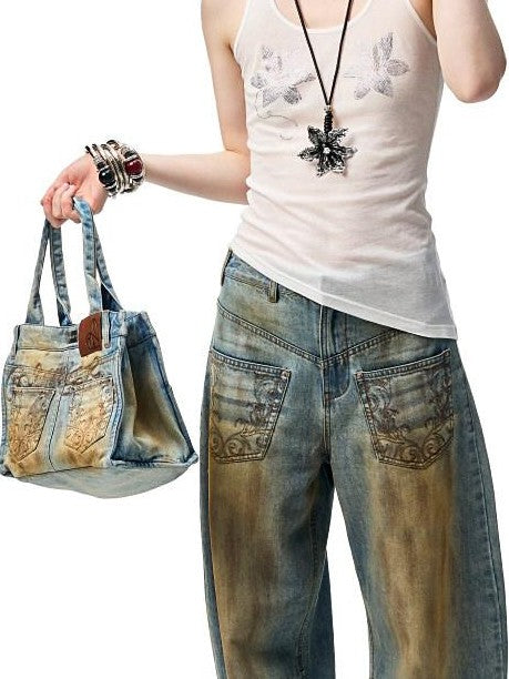 1JINN STUDIO Floral Rhinestone Sheer Asymmetrical Racerback Women&