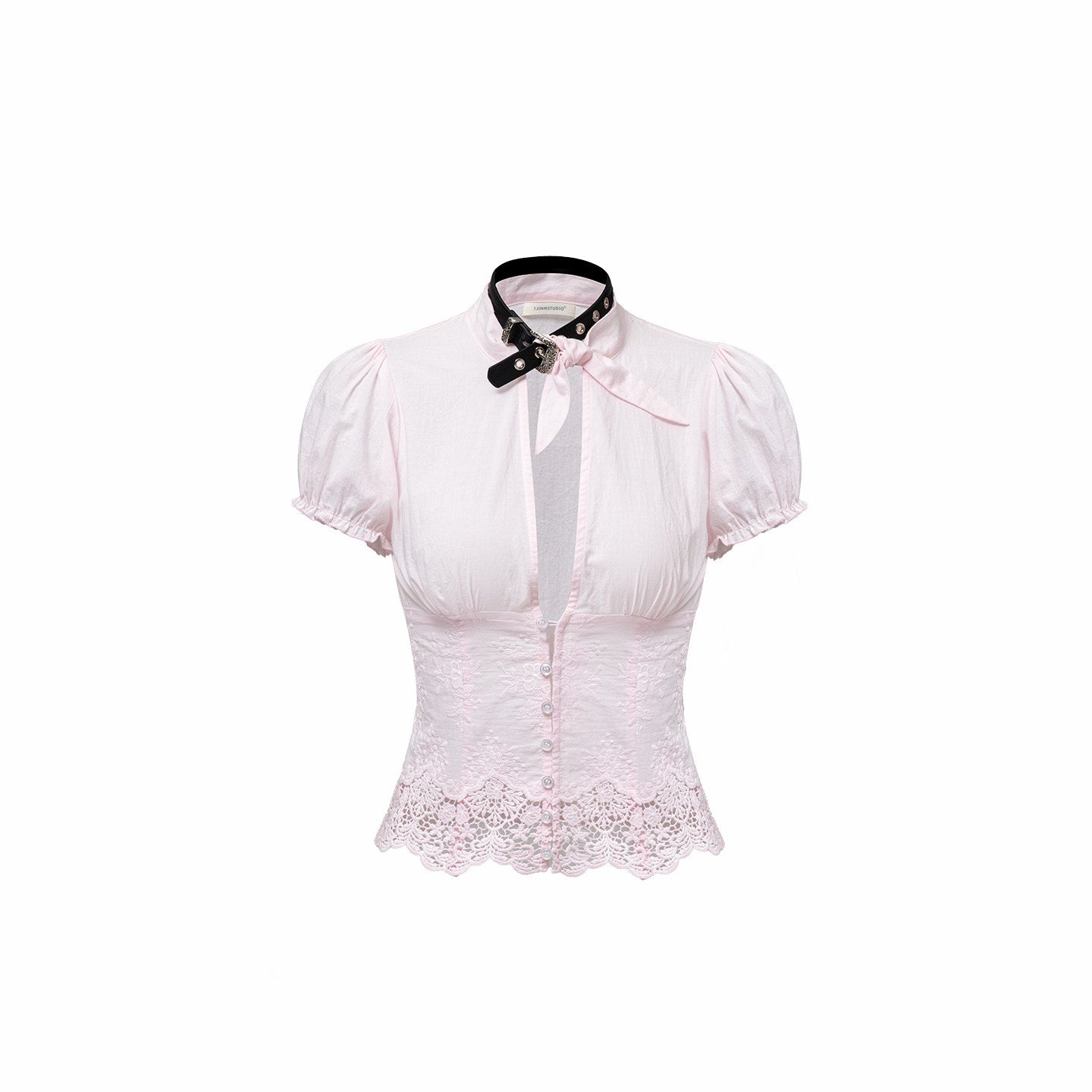 1JINN_STUDIO_French_Deep_V_Tie_Neck_Waist_Cinching_Slimming_Women&