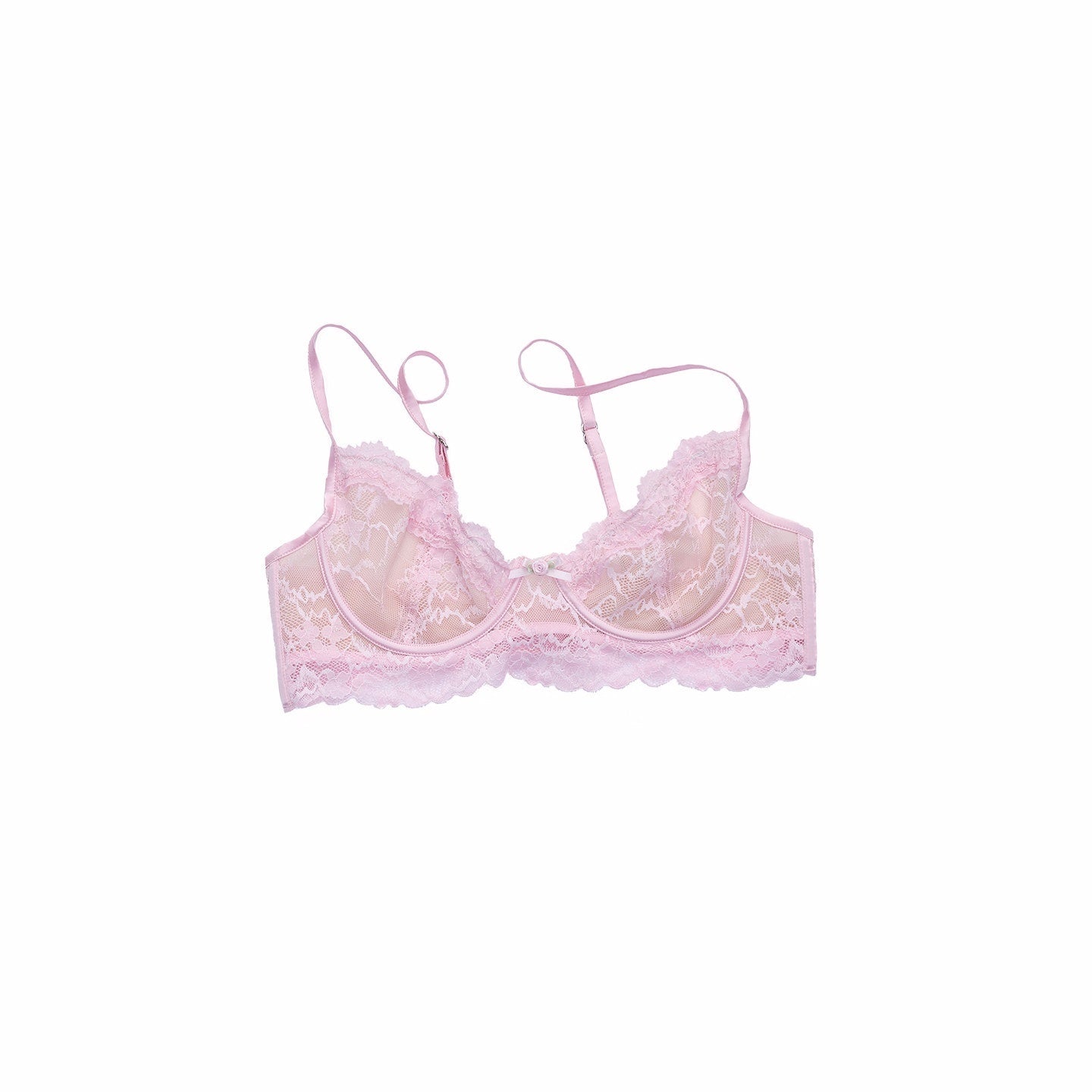 1JINN_STUDIO_French_Lace_Mesh_Floral_Push_Up_Underwire_Strap_Women&