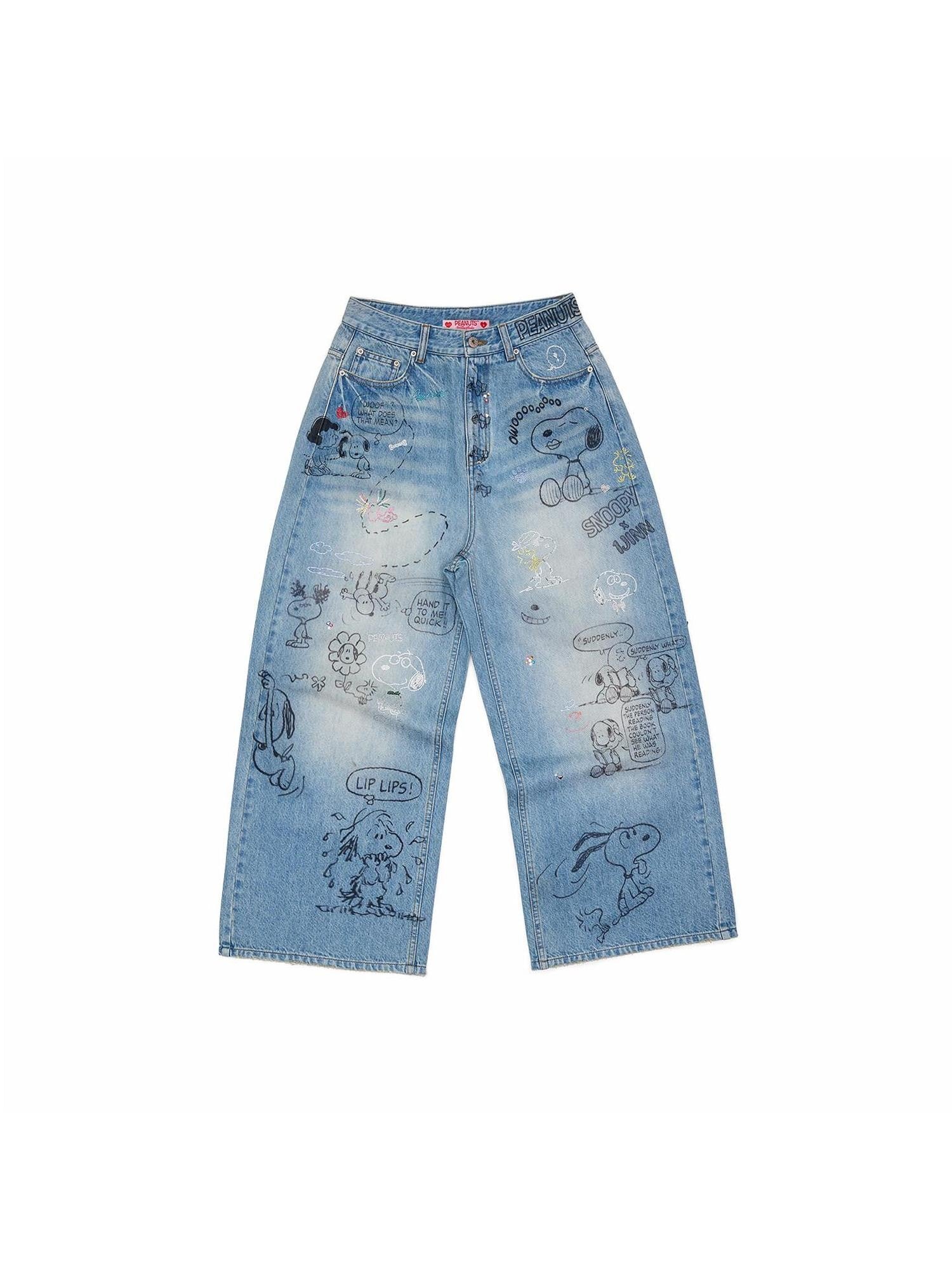 1JINN STUDIO Graffiti Print Rhinestone Women&