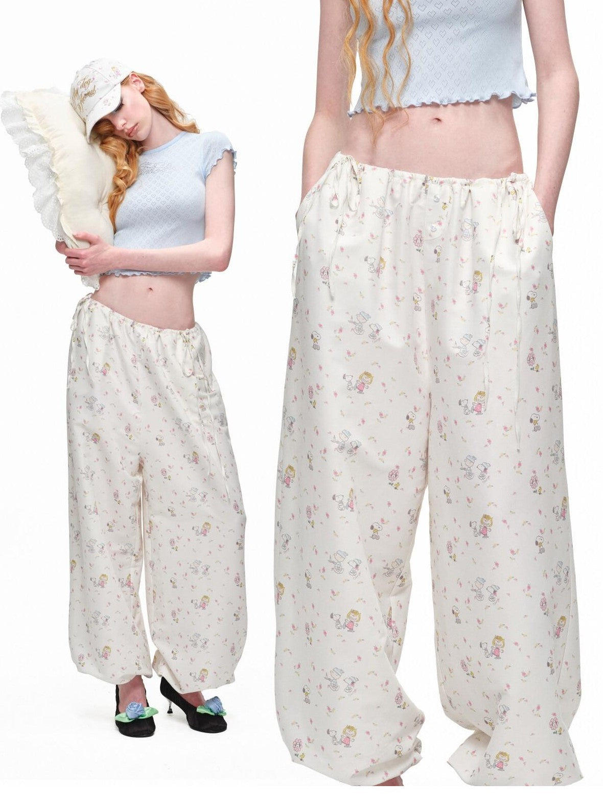 1JINN STUDIO Graphic Printed Balloon Loose Slimming Casual Women&