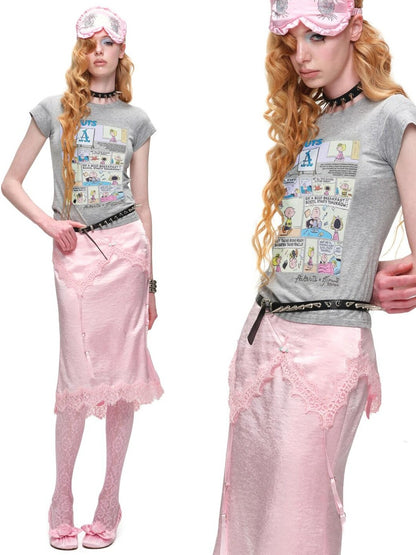 1JINN STUDIO Graphic Printed Slim Fit Set In Shoulder Women&