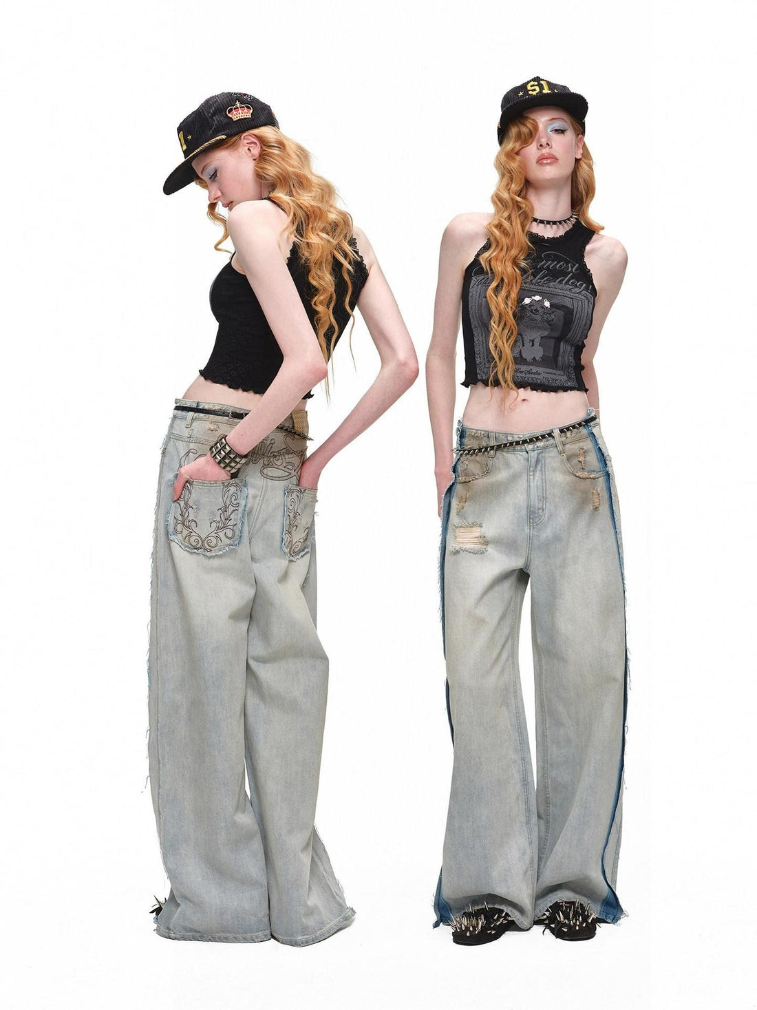 1JINN STUDIO Heavy Deconstructed Distressed Embroidered Mud Dyed Women&