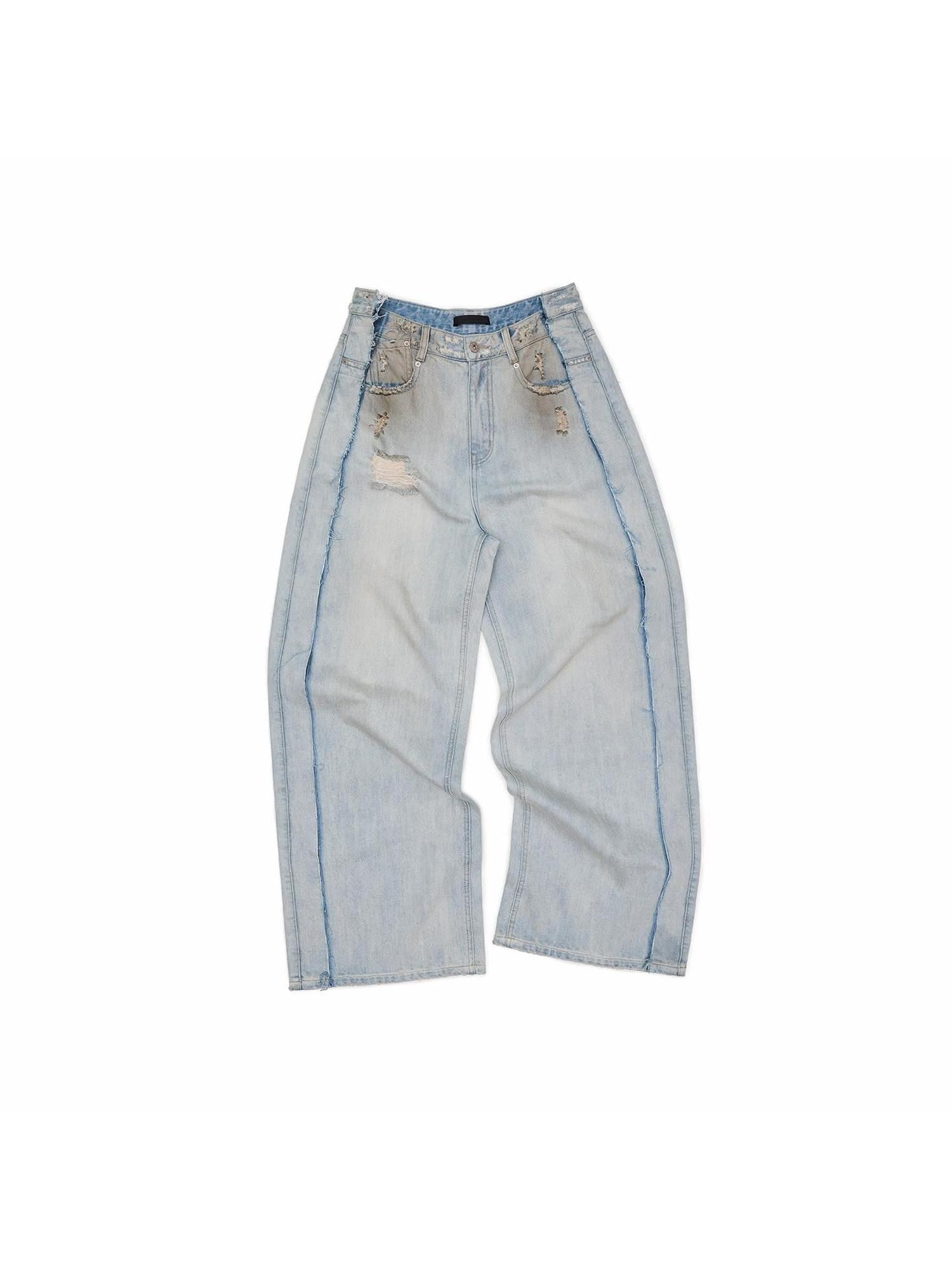 1JINN STUDIO Heavy Deconstructed Distressed Embroidered Mud Dyed Women&