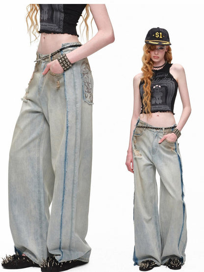 1JINN STUDIO Heavy Deconstructed Distressed Embroidered Mud Dyed Women&
