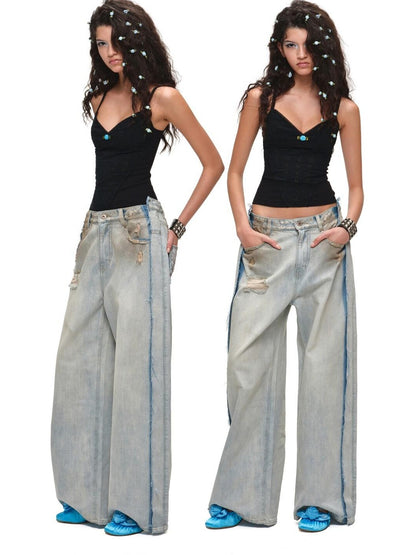 1JINN STUDIO Heavy Deconstructed Distressed Embroidered Mud Dyed Women&