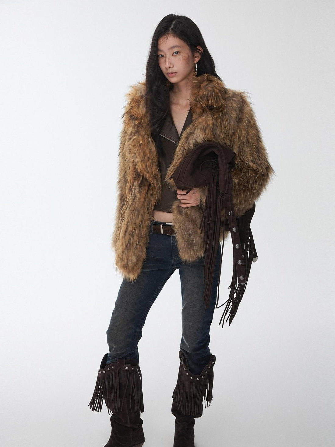 1JINN STUDIO Heavy Woven Oversized Lapel Women&
