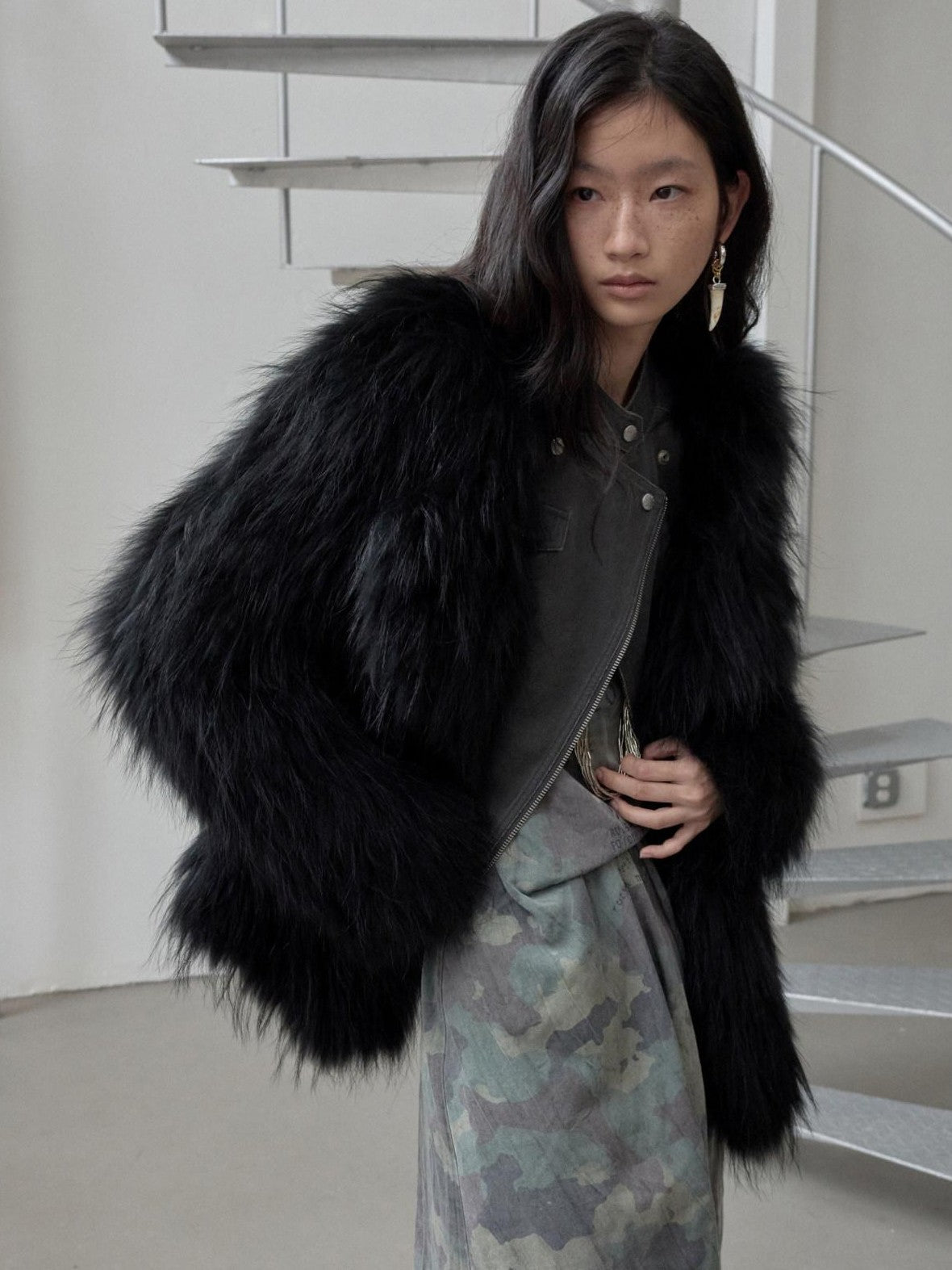 1JINN STUDIO Heavy Woven Oversized Lapel Women&