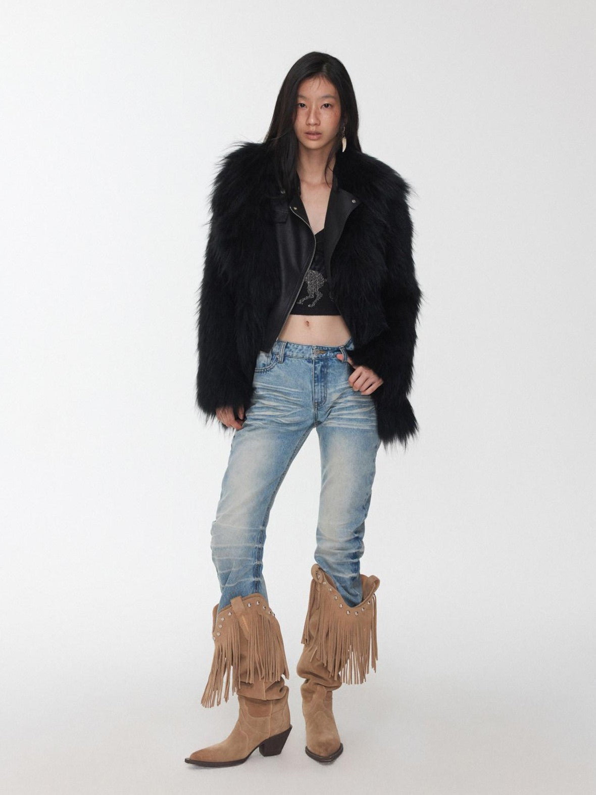 1JINN STUDIO Heavy Woven Oversized Lapel Women&
