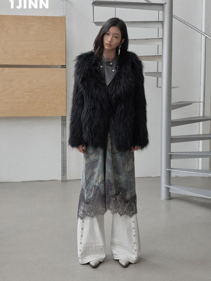 1JINN STUDIO Heavy Woven Oversized Lapel Women&