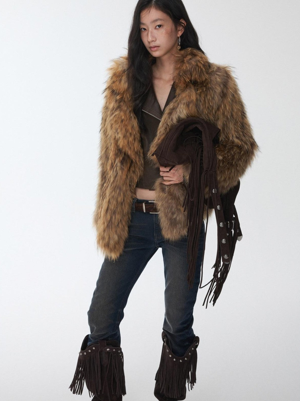 1JINN STUDIO Heavy Woven Oversized Lapel Women&
