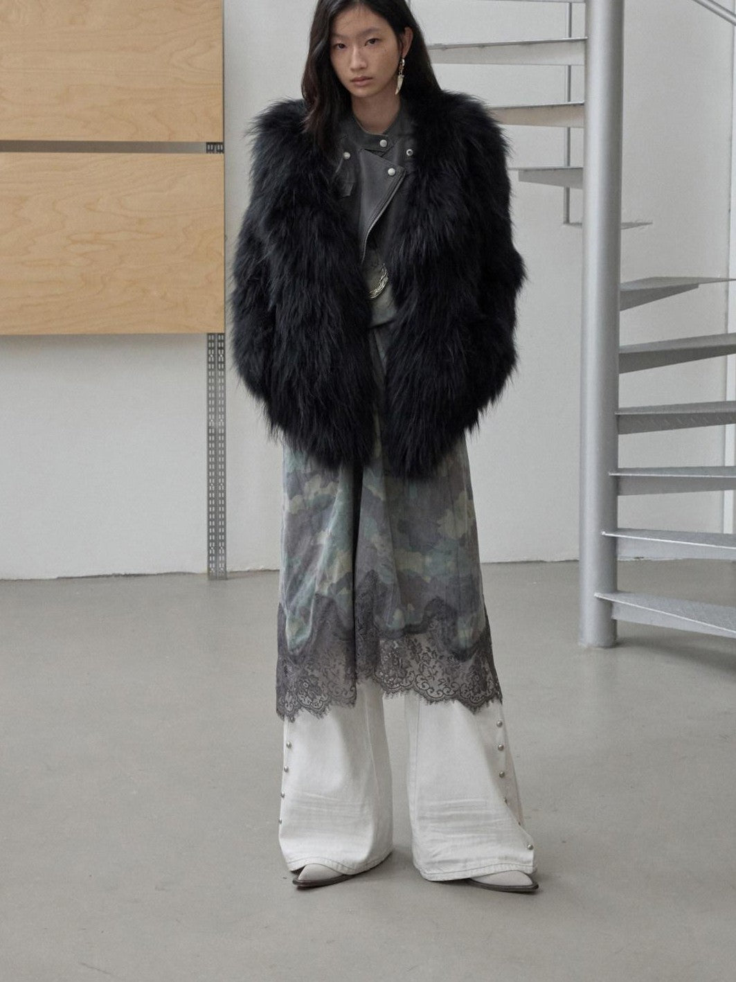 1JINN STUDIO Heavy Woven Oversized Lapel Women&
