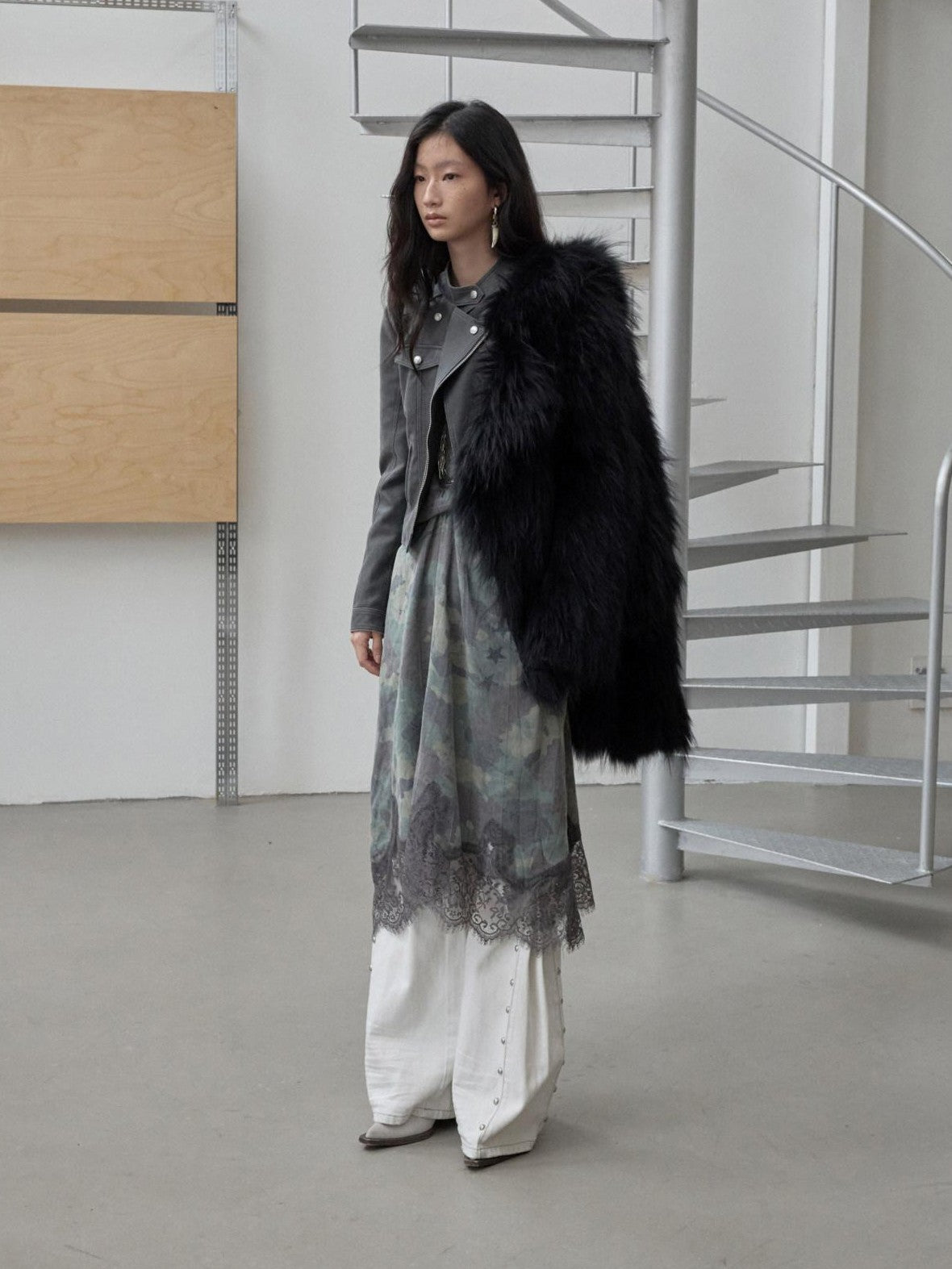 1JINN STUDIO Heavy Woven Oversized Lapel Women&