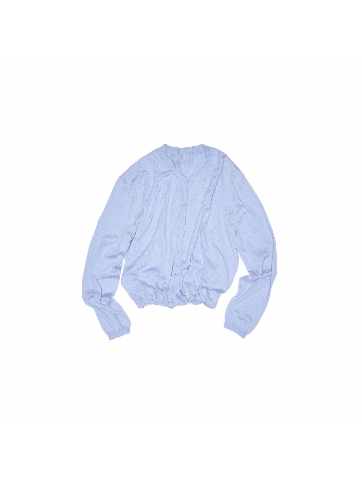 1JINN STUDIO Henley Collar Bud Sleeve Waist Cinched Women&