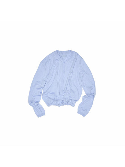 1JINN STUDIO Henley Collar Bud Sleeve Waist Cinched Women&