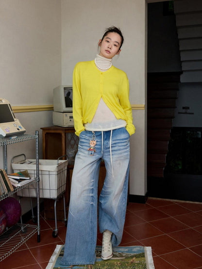 1JINN STUDIO Henley Collar Bud Sleeve Waist Cinched Women&