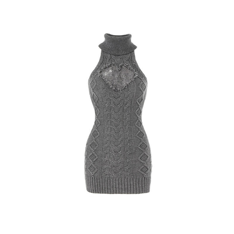 1JINN_STUDIO_High_Neck_Lace_Cutout_Waist_Cinching_Sleeveless_Women&