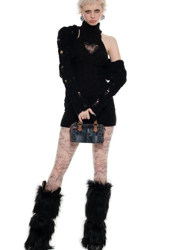 1JINN STUDIO High Neck Lace Cutout Waist Cinching Sleeveless Women&