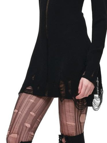 1JINN STUDIO Hollow Out High Neck Long Sleeve Women&
